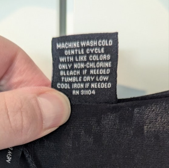 New Directions Womens Blouse Large Black Gold Metallic Dolman Sleeve Office EUC - Picture 4 of 4